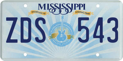 MS license plate ZDS543