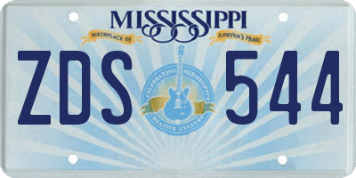 MS license plate ZDS544