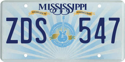 MS license plate ZDS547