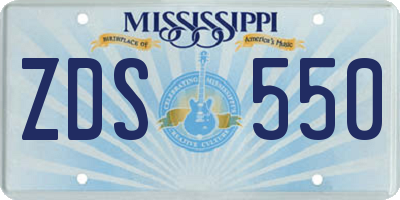 MS license plate ZDS550