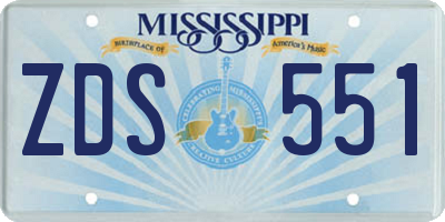 MS license plate ZDS551