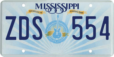 MS license plate ZDS554