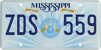 MS license plate ZDS559
