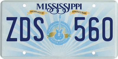 MS license plate ZDS560