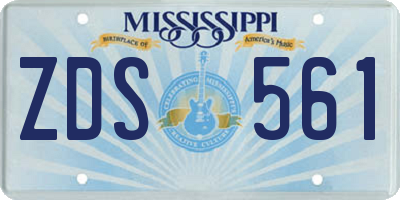 MS license plate ZDS561