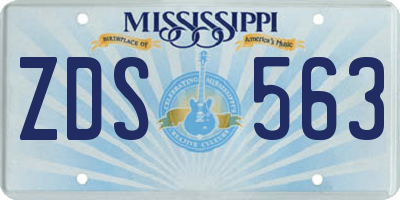 MS license plate ZDS563