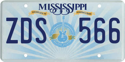 MS license plate ZDS566