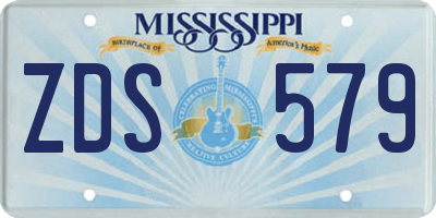 MS license plate ZDS579