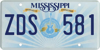 MS license plate ZDS581