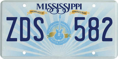 MS license plate ZDS582