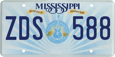 MS license plate ZDS588