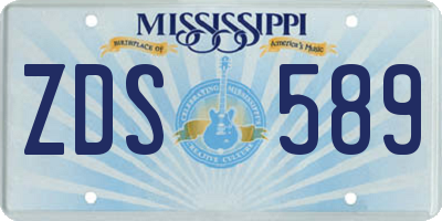 MS license plate ZDS589