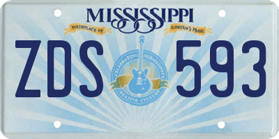 MS license plate ZDS593