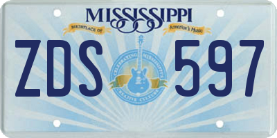 MS license plate ZDS597