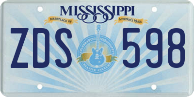 MS license plate ZDS598