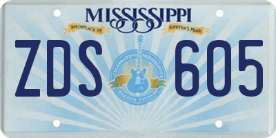 MS license plate ZDS605