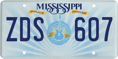 MS license plate ZDS607