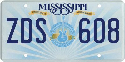 MS license plate ZDS608