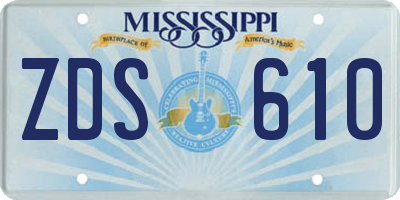 MS license plate ZDS610