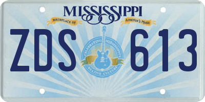 MS license plate ZDS613