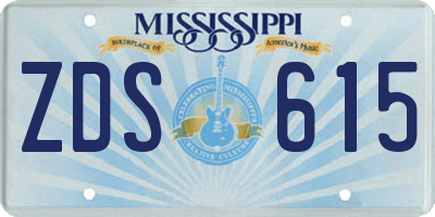 MS license plate ZDS615