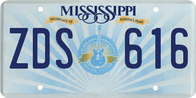 MS license plate ZDS616