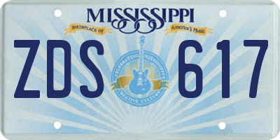 MS license plate ZDS617
