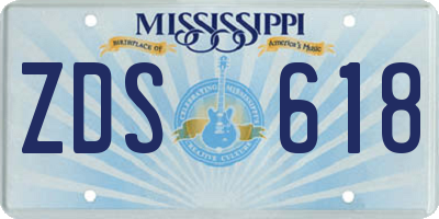 MS license plate ZDS618