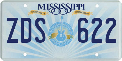 MS license plate ZDS622
