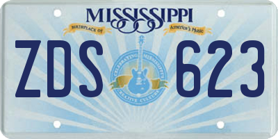 MS license plate ZDS623
