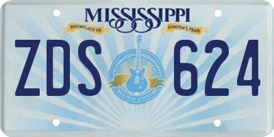 MS license plate ZDS624