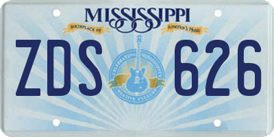 MS license plate ZDS626