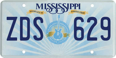 MS license plate ZDS629