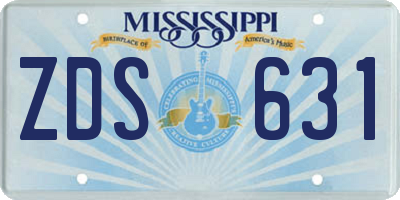 MS license plate ZDS631