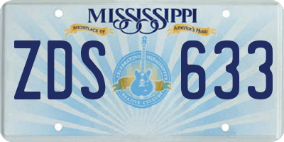 MS license plate ZDS633