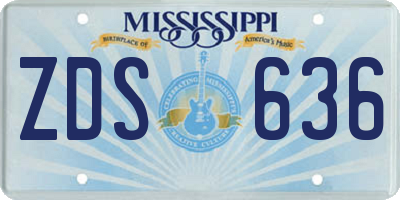 MS license plate ZDS636