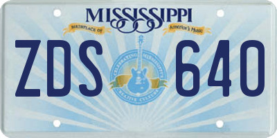 MS license plate ZDS640