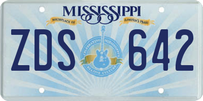 MS license plate ZDS642