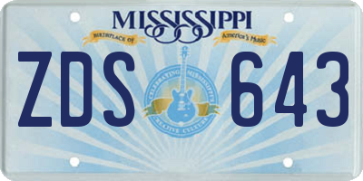 MS license plate ZDS643