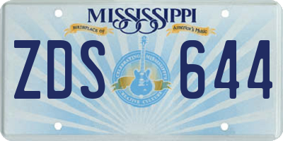 MS license plate ZDS644