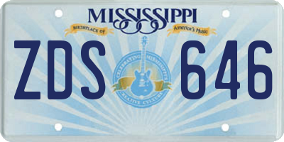 MS license plate ZDS646