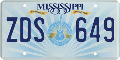 MS license plate ZDS649
