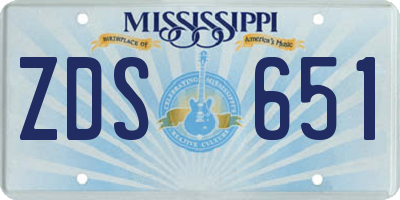 MS license plate ZDS651