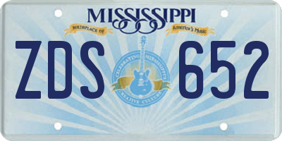 MS license plate ZDS652