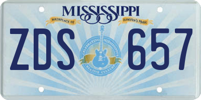 MS license plate ZDS657