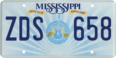 MS license plate ZDS658
