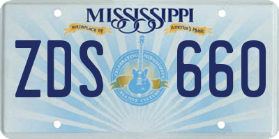 MS license plate ZDS660