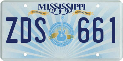 MS license plate ZDS661