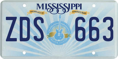 MS license plate ZDS663