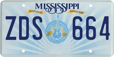 MS license plate ZDS664